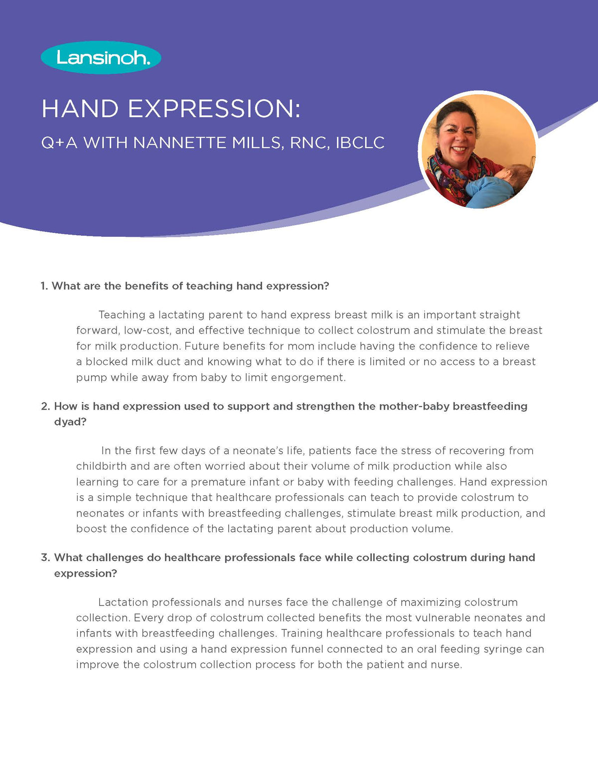 Hand Expression Q&A with Nannette Mills, RNC, IBCLC - image 1